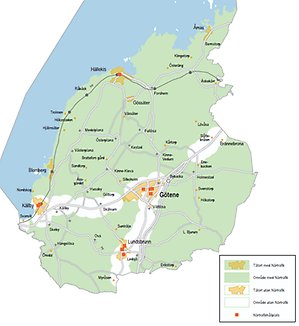 Karta över närtrafik i Götene kommun.